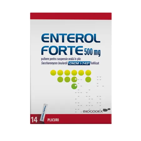 Enterol Forte 500mg, pulbere susp. orala, 14 plicuri, Biocodex