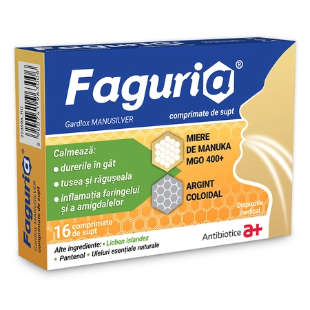 Faguria Gardlox Manusilver , 16 comprimate de supt, Antibiotice