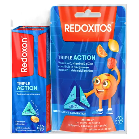 Redoxon Triple Action*10cp.eff + Redoxitos *25 jeleuri Gratuit, Bayer