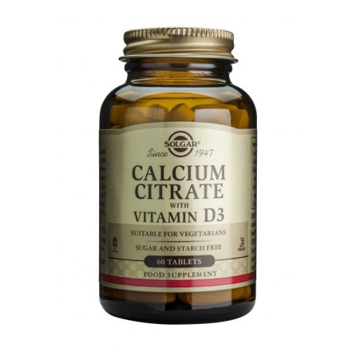 Solgar Calcium citrate 250mg+Vit D3, 60 comprimate, Solgar
