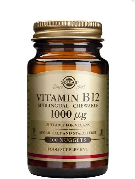 Solgar Vitamina B12 1000mcg, 100 tablete sublinguale, Solgar