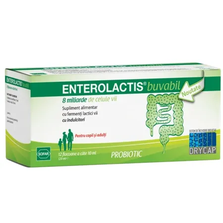 Enterolactis solutie buvabila, 12 flacoane, 10 ml, Sofar