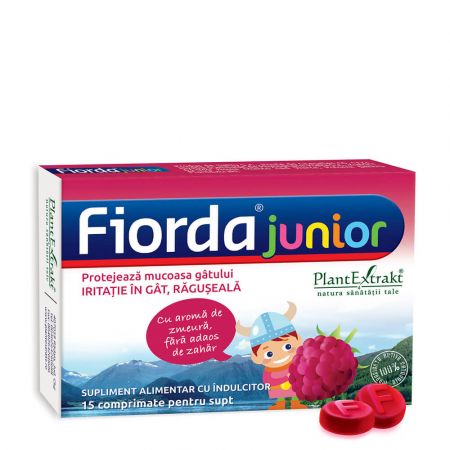 FIORDA junior cu aroma de zmeura, 15 comprimte, PlantExtrakt