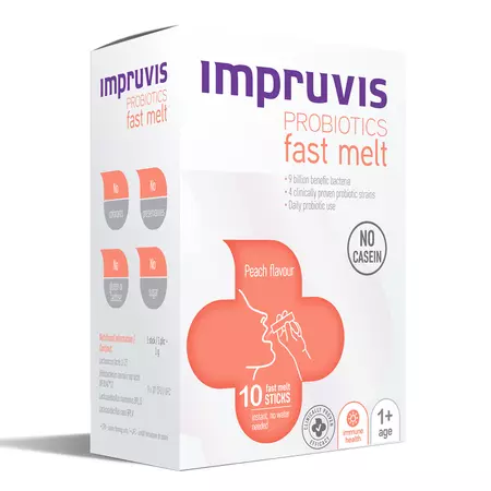 Impruvis Probiotics fast melt piersica, 10 plicuri, Impruvis