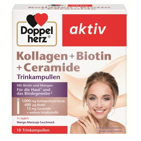 Doppelherz Kollagen+Biotina+Ceramide, 10 flacoane, Queisser