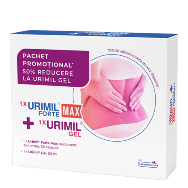 Urimil forte max x 30 cps + Urimil gel 50ml, PROMO, Naturpharma