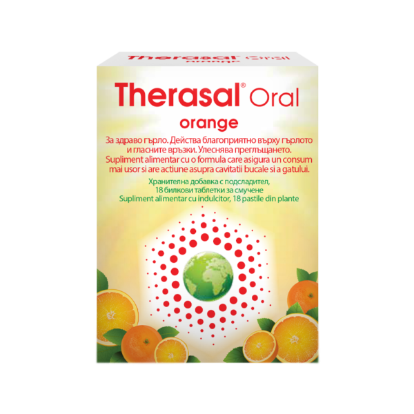 Therasal oral orange, pastile de supt fara zahar, 18 capsule, Vedra