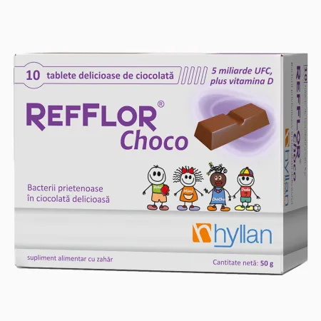 Refflor Choco, 10 tablete, Hyllan Pharma