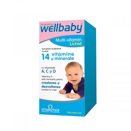 Sirop cu 14 vitamine si minerale Wellbaby, 150ml, Vitabiotics
