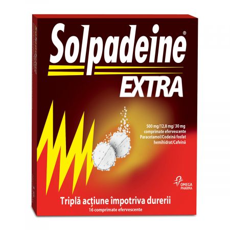 Solpadeine Extra 500mg/12,8mg/30mg, 16 comprimate efervescente, Omega Pharma