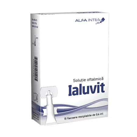 Ialuvit solutie oftalmica, 15 flacoane, 0,6ml, Alfa Intes