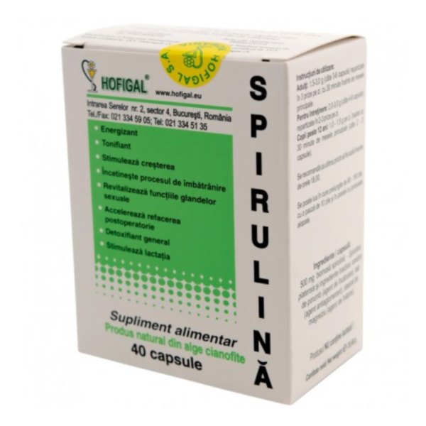 Spirulina 500mg, 40 capsule, Hofigal