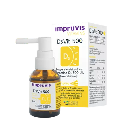 Impruvis Vit. D3 spray 500UI,20 ml,  Pharma Brands