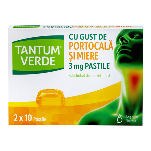 Tantum Verde Portocala, 20 comprimate, Angelini