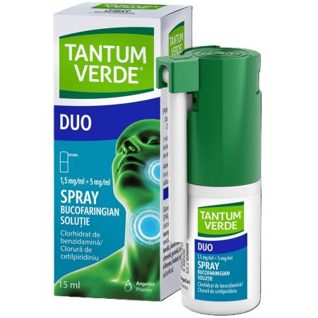 Tantum Verde Duo spray bucofaringian, 15ml, Angelini