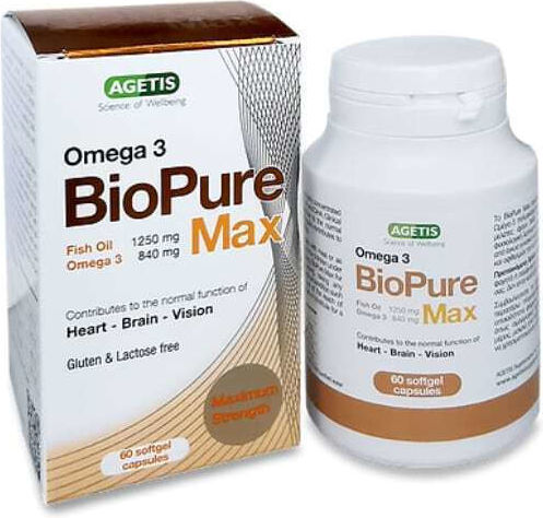 Biopure Max Omega 3, 1250mg, 30 capsule moi, Agetis