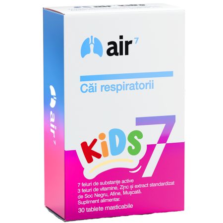 Air 7 Cai Respiratorii Kids, 30 comprimate masticabile, Green Splid