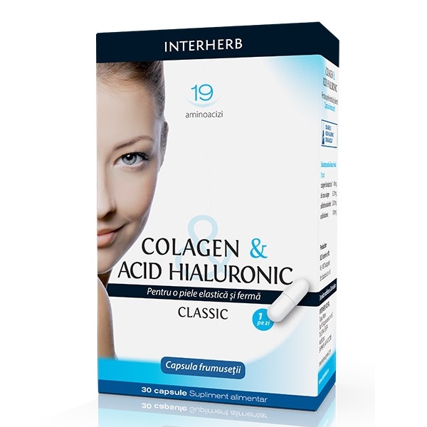 Colagen si Acid Hialuronic Classic, 30 capsule, Interherb