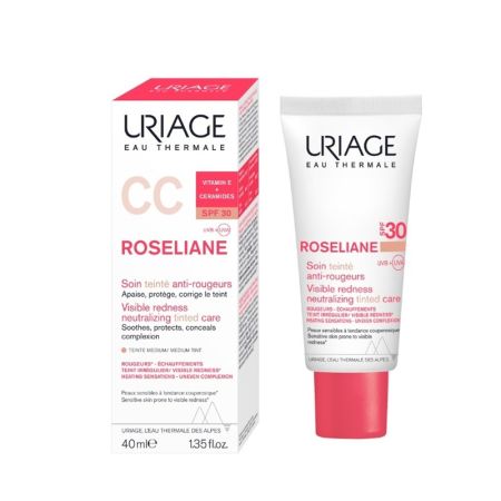 Crema CC anti-roseata cu SPF30 Roseliane Medium Teint, 40ml, Uriage