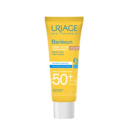 Crema colorata pentru protectie solara cu SPF 50+ Bariesun, Gold, 50ml, Uriage
