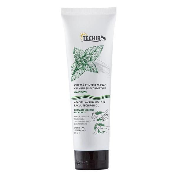 Crema pentru masaj calmant si reconfortant cu menta, 125 g, Techir