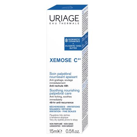 Crema hranitoare si calmanta pentru conturul ochilor Xemose C8+, 15ml, Uriage