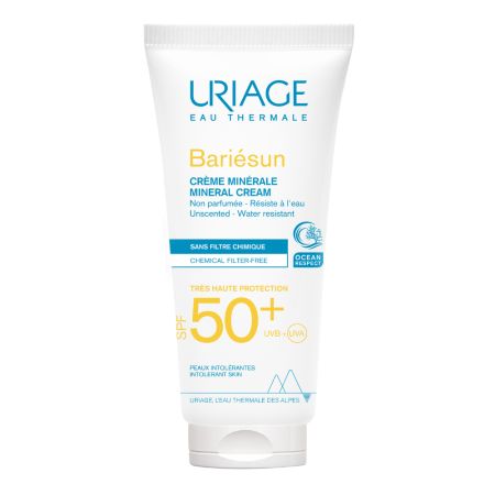 Crema minerala pentru protectie solara, SPF 50+ Bariesun, 100ml, Uriage