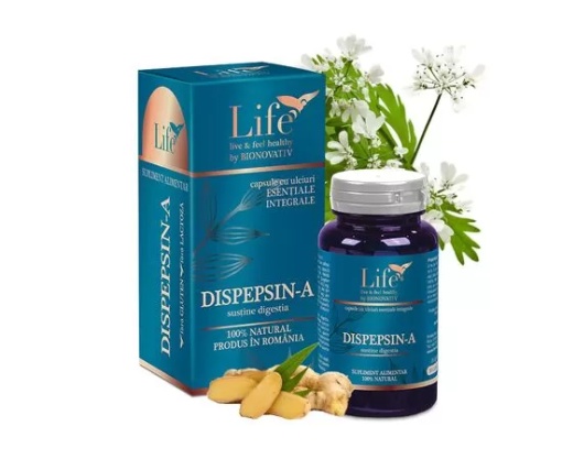 Dispepsin A cu uleiuri esentiale, 30 capsule, Bionovativ