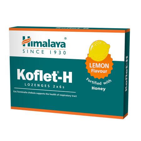 Koflet-H cu aroma de lamaie, 12 comprimate, Himalaya