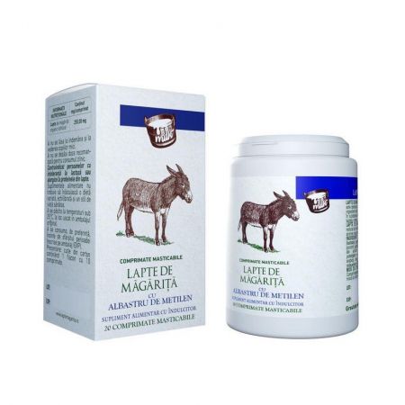 Lapte de magarita cu albastru de metilen, 20 comprimate masticabile, Eurobrands