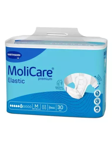 Slip pentru incontinenta urinara MoliCare Premium elastic 6 picaturi, M, 30 bucati, Paul Hartmann