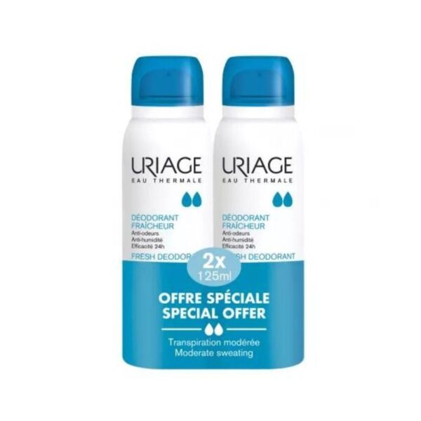 Pachet deodorant spray cu piatra de alaun, 125ml, ( Promo 1 + 1 ), Uriage