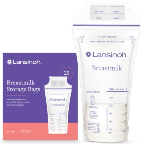 Pungi de stocare lapte matern, 25 bucati, Lansinoh