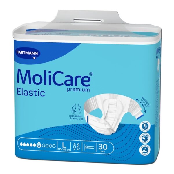 Slip pentru incontinenta MoliCare Premium Elastic, marimea L, 30 bucati, Molicare