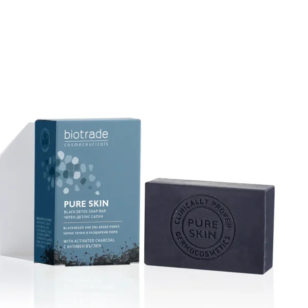 Sapun negru detoxifiant cu carbune activ Pure Skin, 100g, Biotrade