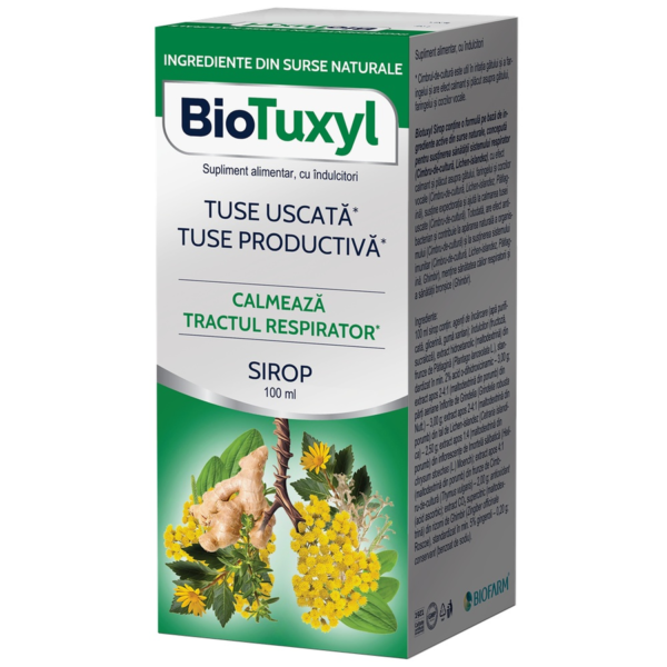Sirop pentru tuse uscata si productiva Biotuxyl, 100ml ,Biofarm
