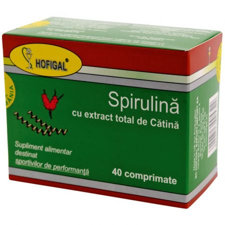 Spirulina + catina, 40 comprimate, Hofigal