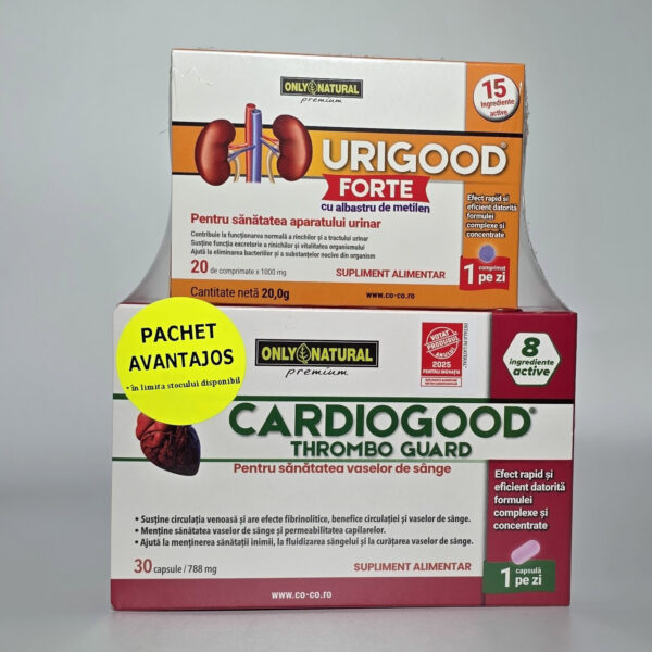 Cardiogood Thrombo Guard*30 cps + Urigood Forte 1000mg,*20 cpr, Only Natural