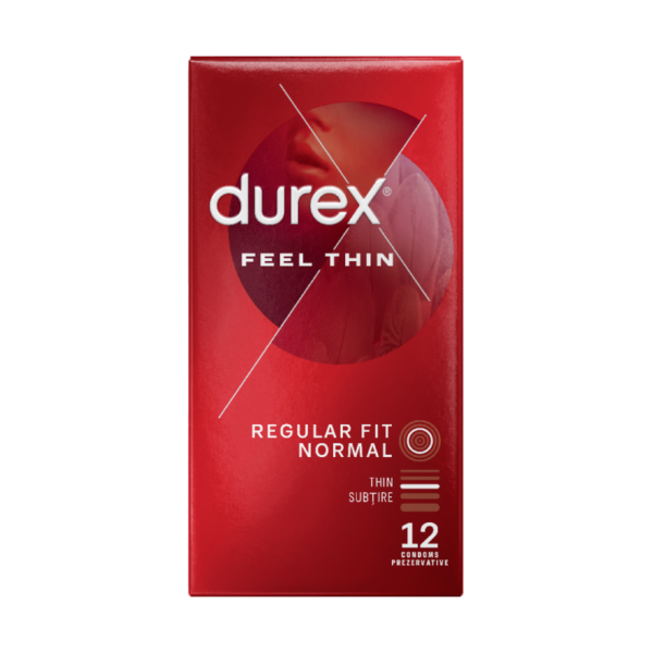 Prezervative Feel Thin XL, 12 bucati, Durex