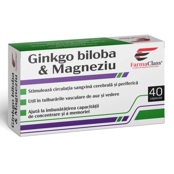 Ginkgo Biloba + Magneziu, 40 capsule, Farmaclass