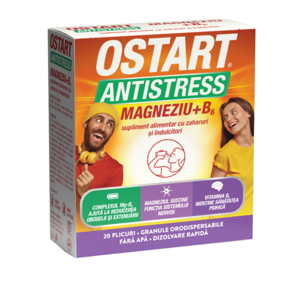 Ostart Antistress Magneziu+B6, 20 plicuri orodispersabile, Fiterman Pharma