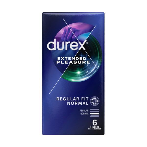 Prezervative Extended Pleasure, 6 bucati, Durex