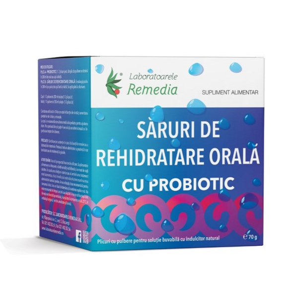 Saruri de rehidratare cu probiotic, 20 plicuri, Laboratoarele Remedia