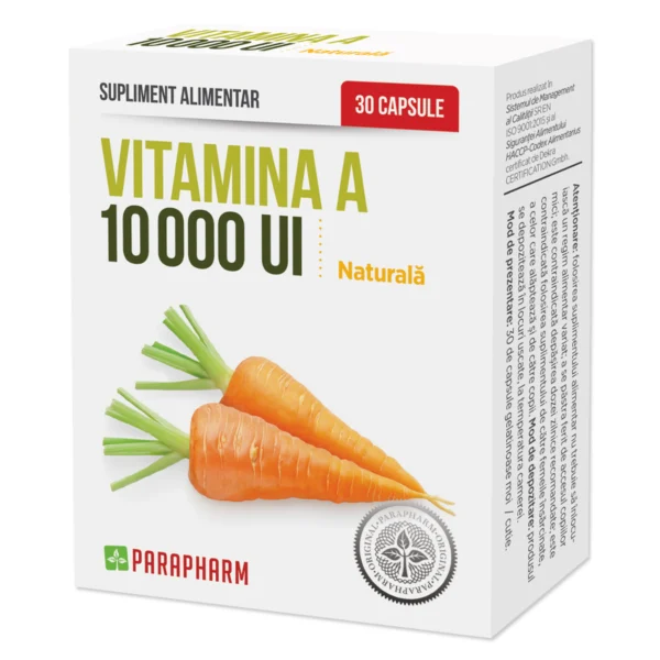 Vitamina A Naturala, 10.000 UI, 30 capsule, Parapharm