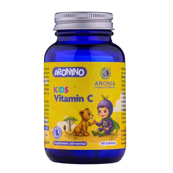 Vitamina C pentru copii cu aroma de portocale Aronino Kids, 60 tablete masticabile, Aronia Charlottenburg