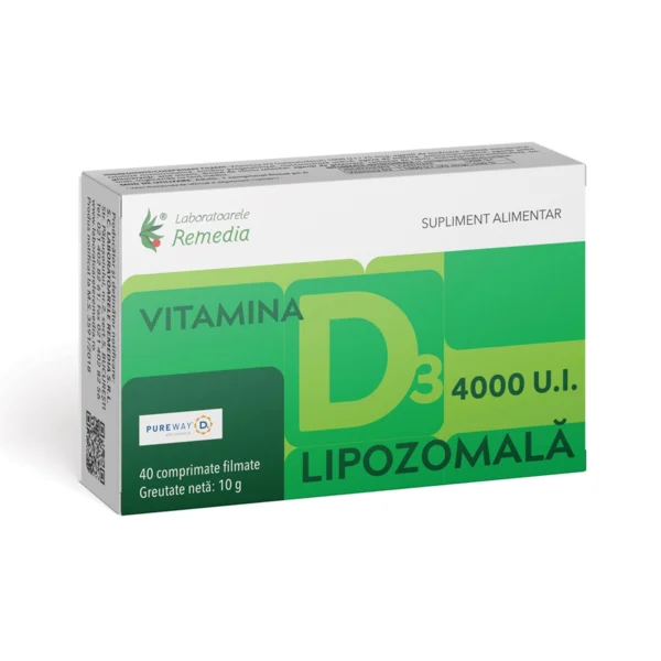 Vitamina D3 Lipozomala 4000 UI, 40 comprimate filmate, Laboratoarele Remedia