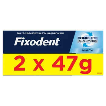 Pachet crema adeziva pentru proteza dentara  Complete Fresh 2x47g Promo,Fixodent