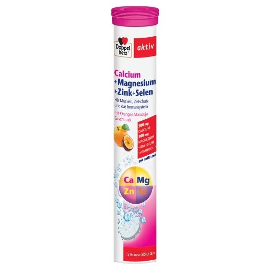 Doppelherz Aktiv Ca+Mg+Zn+Se, 15 comprimate efervescente, Doppelherz