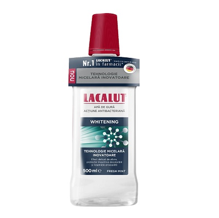 Apa de gura micelara Lacalut Whitening, 500ml, Theiss Naturwaren