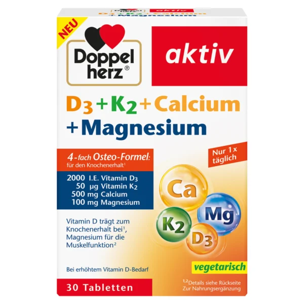 D3 + K2 +Ca + Magneziu Aktiv, 30 comprimate, Doppelherz
